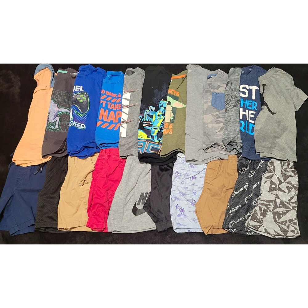 Boys 4T 4/5 T-Shirts & Shorts Lot Graphic Print Bundle Spring Summer